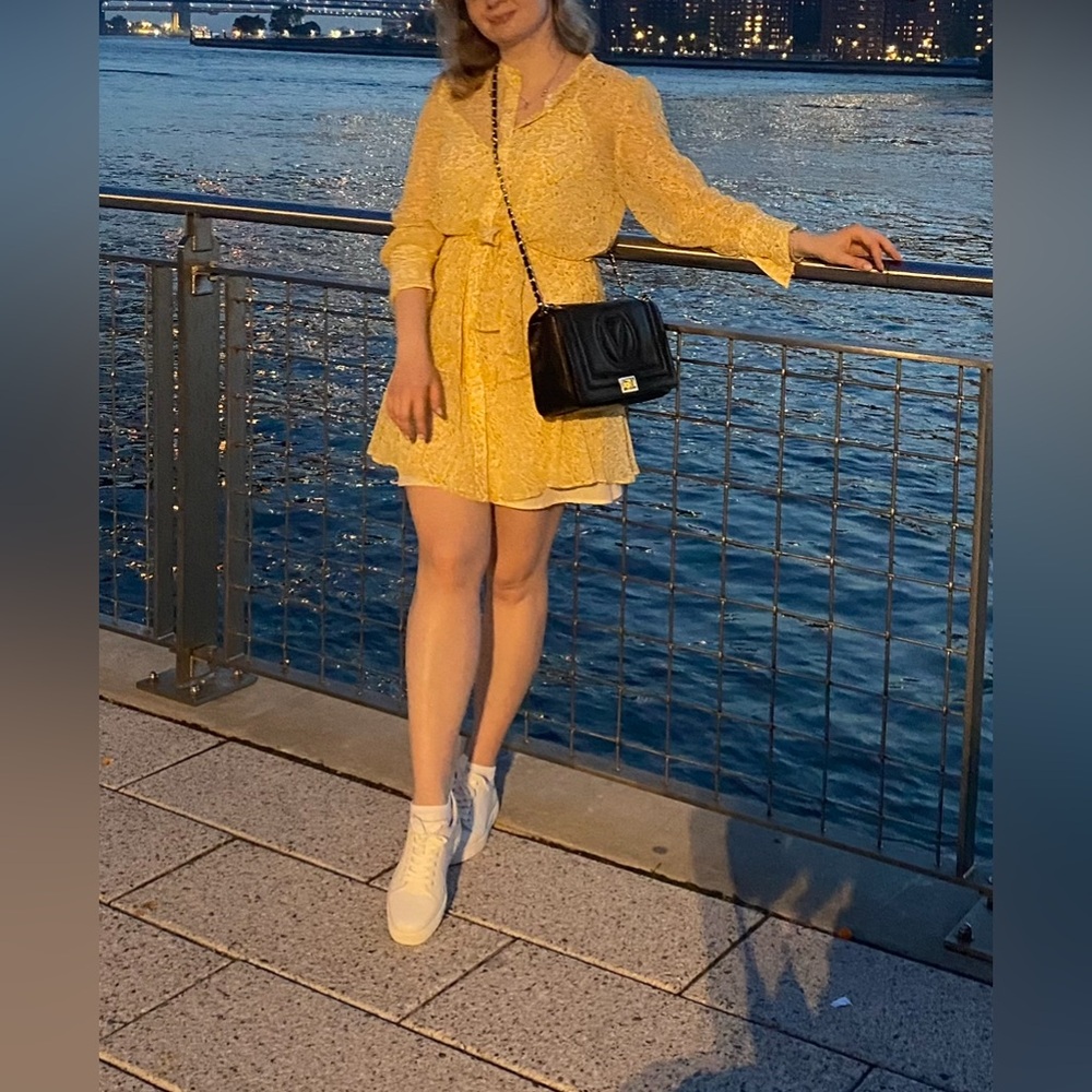 Petite Studio Yellow Long Sleeve Dress